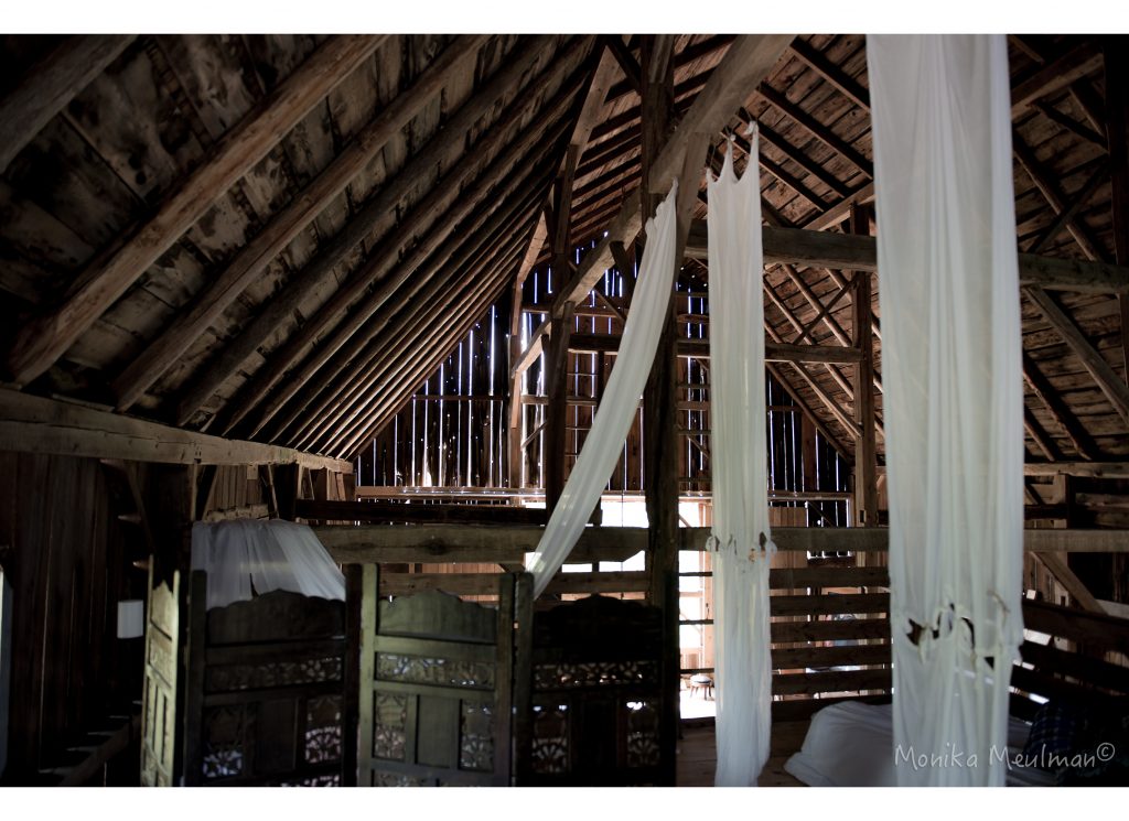SOFT GAUZE OF SHEER CURTAINS IN THE BARN