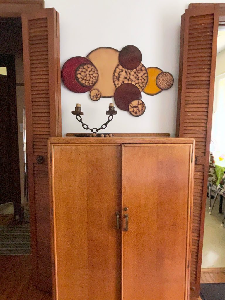 sylvie now and then antique credenza cabinet in dining room