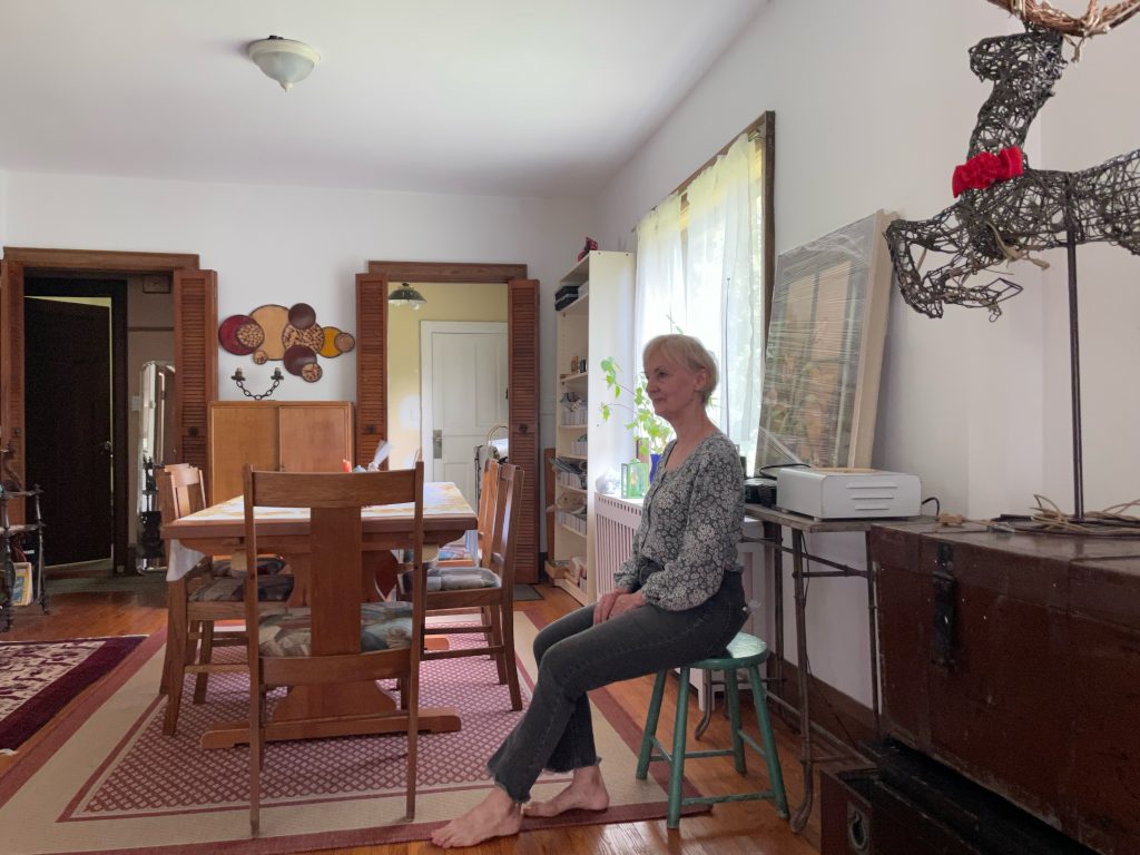 One day you are the central character in your home. Sylvie now and then sitting in dining room