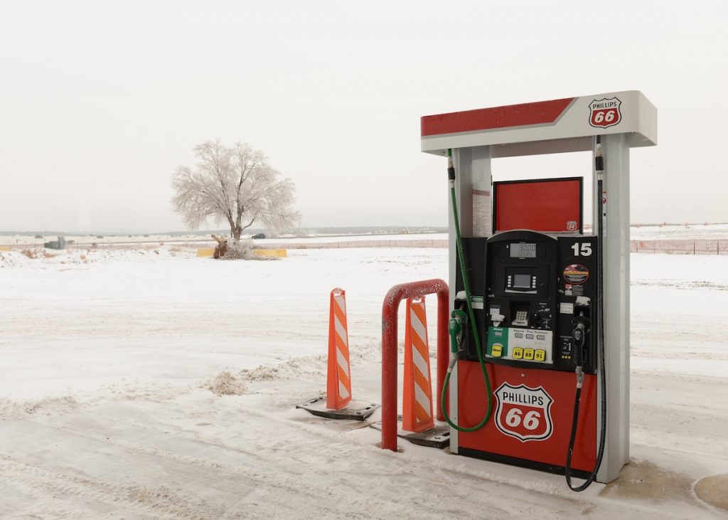 Route 66 Snowed in Gas Station in Arizona purchase this art photography on Fine Art America, by Monika Meulman
